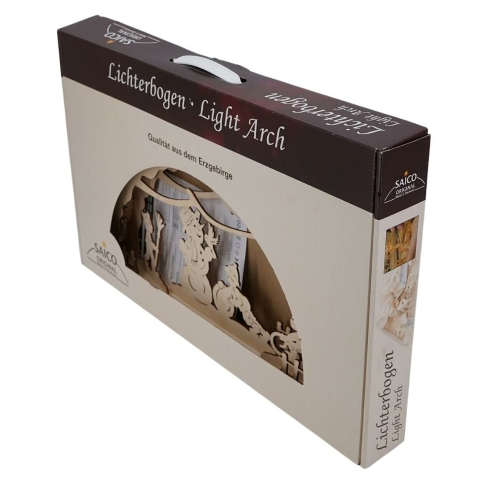 Saico Original Light Arch – Handcrafted Wooden Christmas Decoration with LED Lig